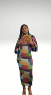 Multicolor 2 piece tube dress set