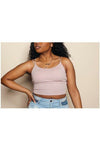 Solid color cropped cami tops - Nore's Fashion