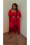 Roxanne 3 piece Cardigan Plus Size Set - Nore's Fashion