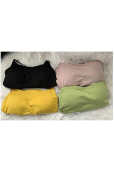 Solid color cropped cami tops - Nore's Fashion
