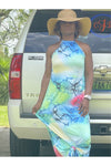 Elaine Multicolor Halter Dress - Nore's Fashion